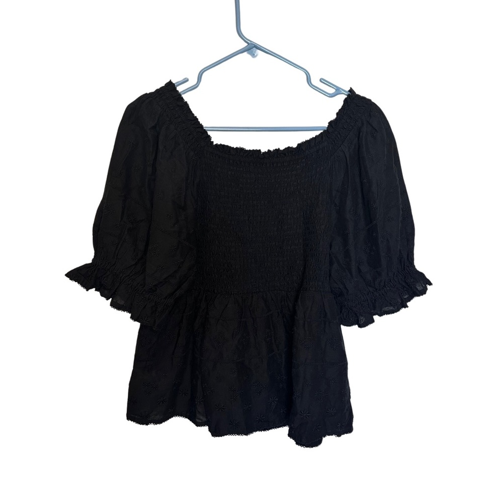 Old navy Lacey peplum top black large - Picture 2 of 4